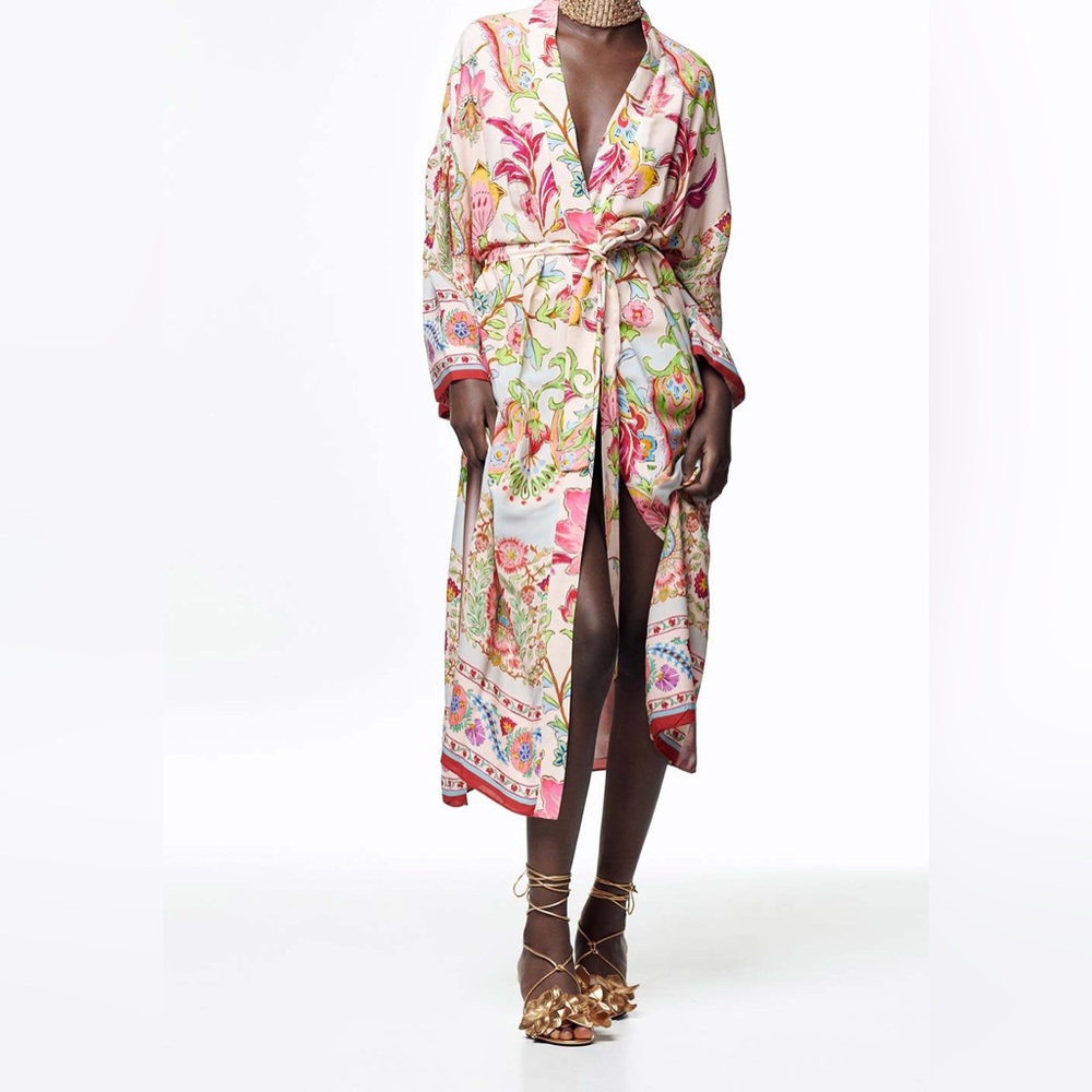 Zara printed Kimono belted robe